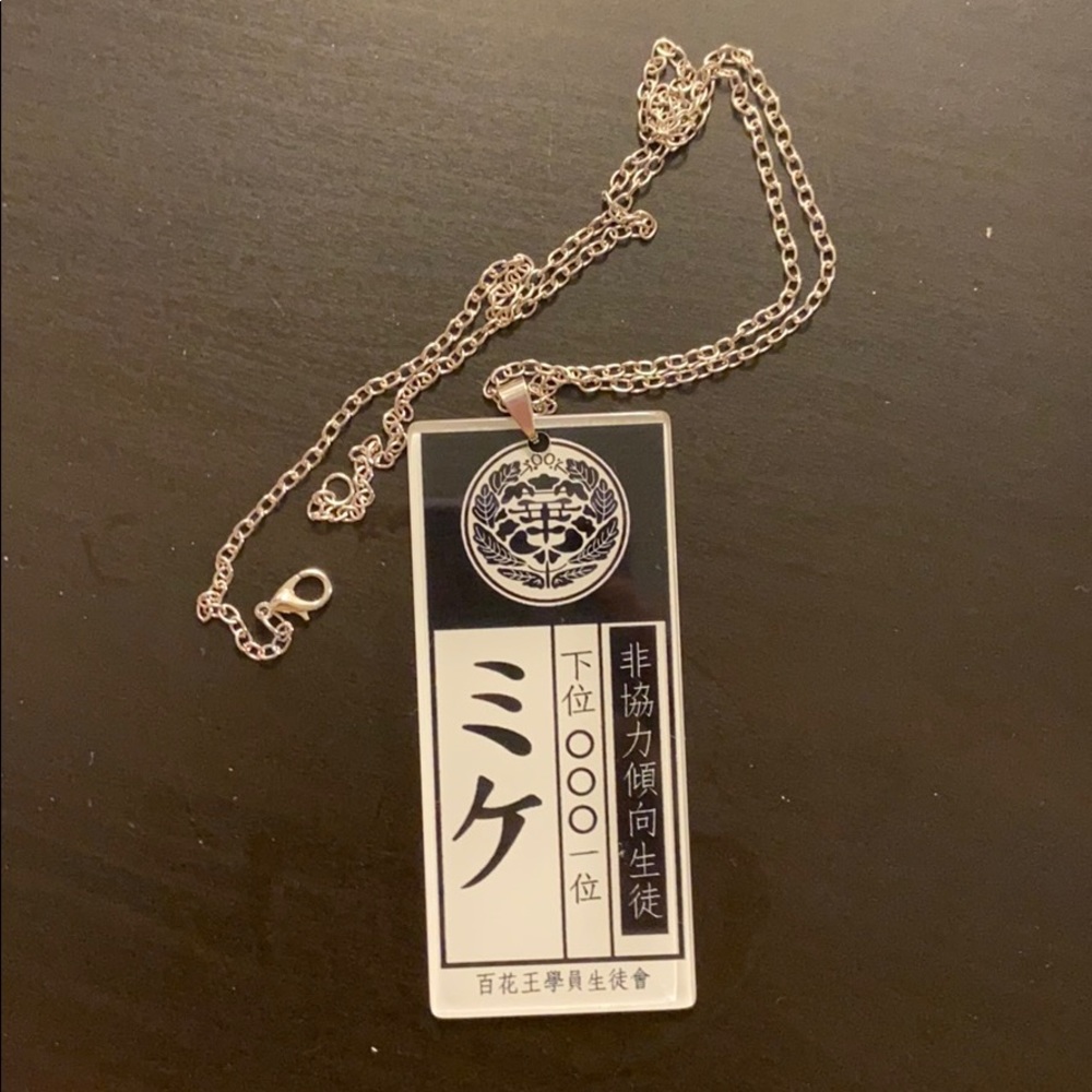 new! kakegurui anime tag cosplay necklace
